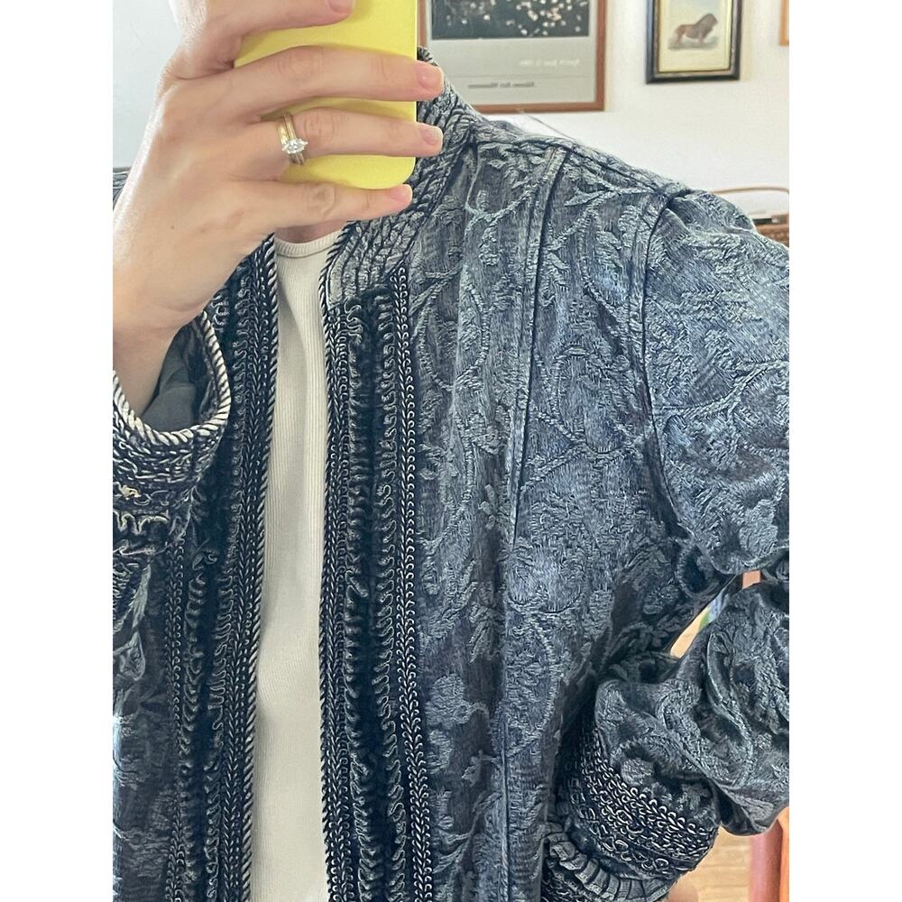 Y2K Tapestry Embroidered Denim Jacket - Picture 2 of 7
